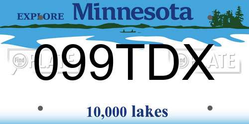 099TDX Minnesota License Plate