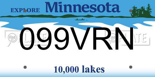 099VRN Minnesota License Plate