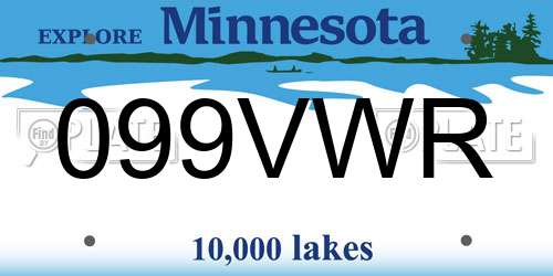 099VWR Minnesota License Plate