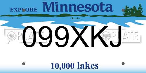 099XKJ Minnesota License Plate