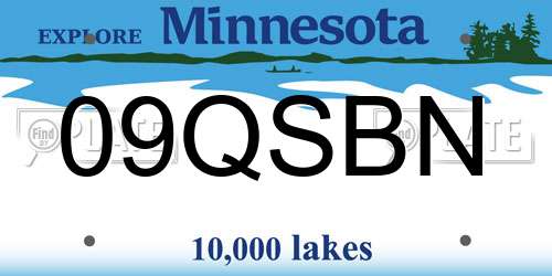 09QSBN Minnesota License Plate