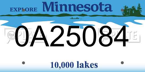 0A25084 Minnesota License Plate