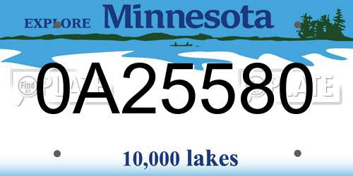 0A25580 Minnesota License Plate