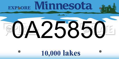0A25850 Minnesota License Plate