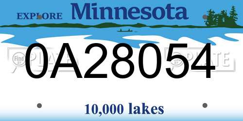 0A28054 Minnesota License Plate