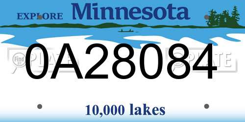 0A28084 Minnesota License Plate