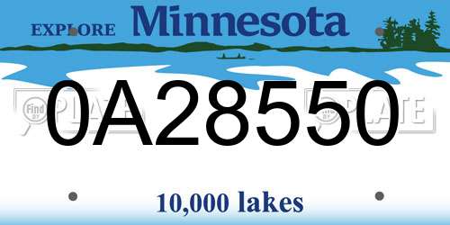 0A28550 Minnesota License Plate