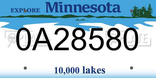 0A28580 Minnesota License Plate