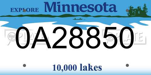0A28850 Minnesota License Plate