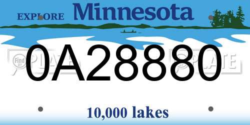 0A28880 Minnesota License Plate