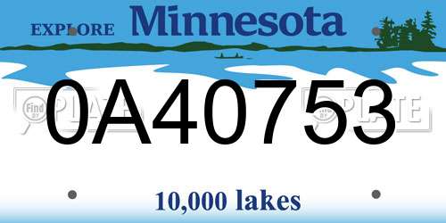0A40753 Minnesota License Plate
