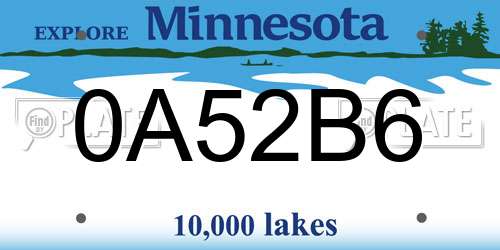 0A52B6 Minnesota License Plate