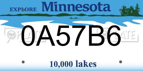 0A57B6 Minnesota License Plate