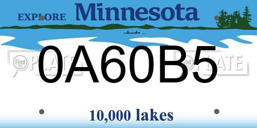 0A60B5 Minnesota License Plate