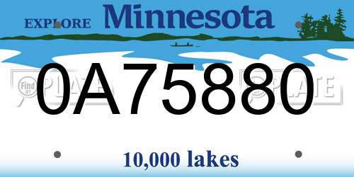 0A75880 Minnesota License Plate
