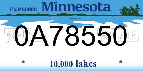 0A78550 Minnesota License Plate