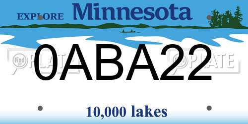 0ABA22 Minnesota License Plate