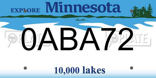 0ABA72 Minnesota License Plate