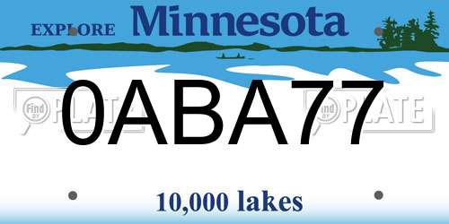 0ABA77 Minnesota License Plate