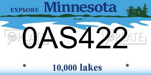 0AS422 Minnesota License Plate