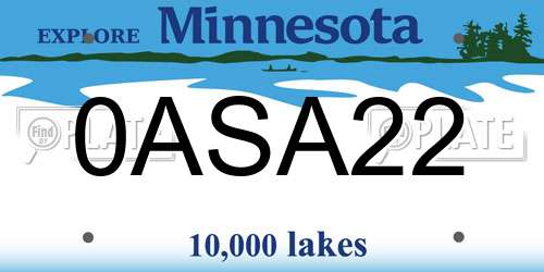 0ASA22 Minnesota License Plate