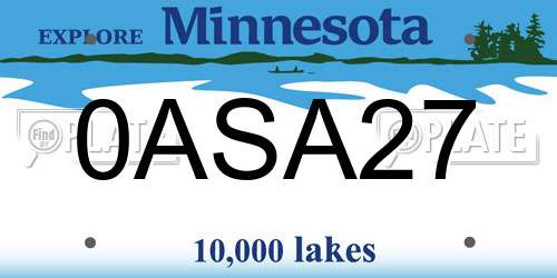 0ASA27 Minnesota License Plate