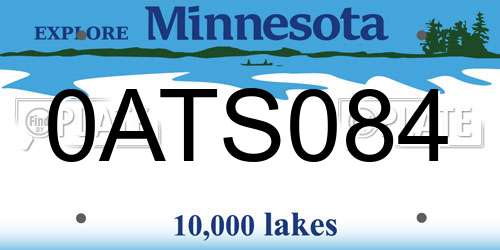 0ATS084 Minnesota License Plate
