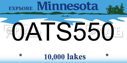 0ATS550 Minnesota License Plate