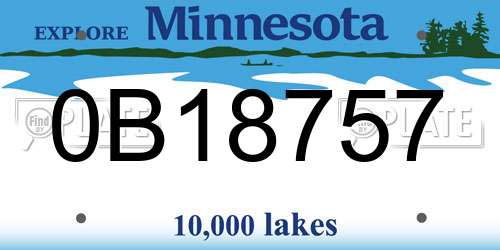 0B18757 Minnesota License Plate