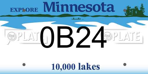 0B24 Minnesota License Plate