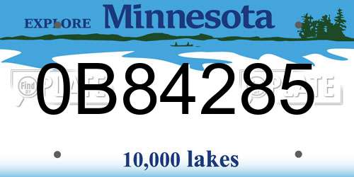 0B84285 Minnesota License Plate