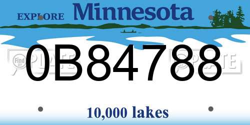 0B84788 Minnesota License Plate