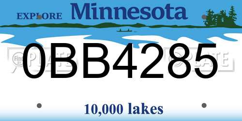 0BB4285 Minnesota License Plate