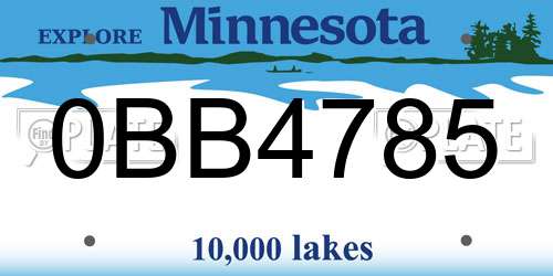 0BB4785 Minnesota License Plate