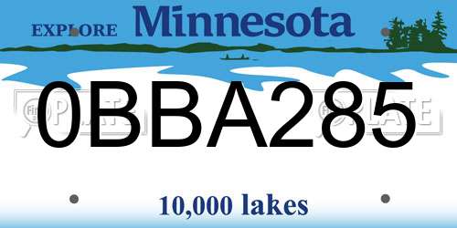 0BBA285 Minnesota License Plate