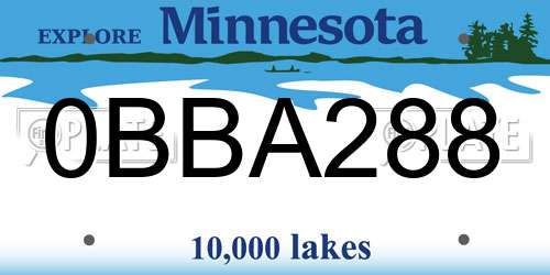 0BBA288 Minnesota License Plate