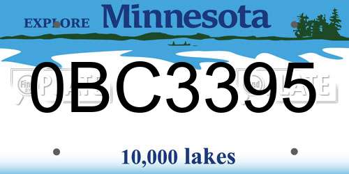 0BC3395 Minnesota License Plate