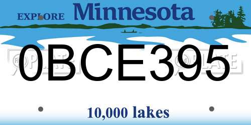0BCE395 Minnesota License Plate
