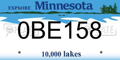 0BE158 Minnesota License Plate