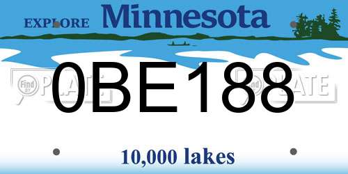 0BE188 Minnesota License Plate