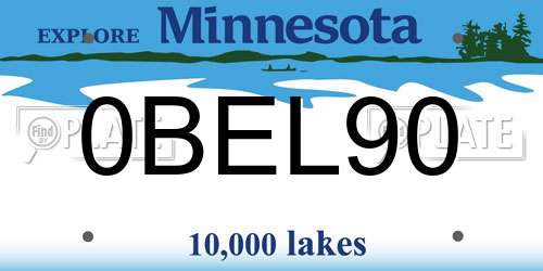 0BEL90 Minnesota License Plate