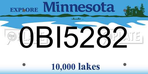 0BI5282 Minnesota License Plate