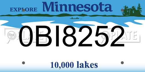 0BI8252 Minnesota License Plate