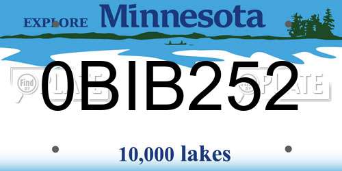 0BIB252 Minnesota License Plate