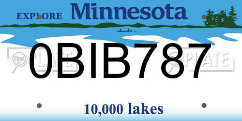 0BIB787 Minnesota License Plate