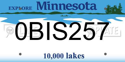 0BIS257 Minnesota License Plate