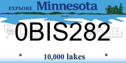 0BIS282 Minnesota License Plate