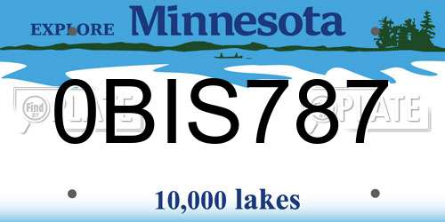 0BIS787 Minnesota License Plate