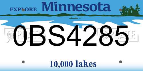 0BS4285 Minnesota License Plate