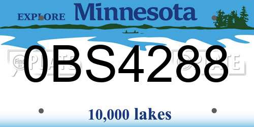 0BS4288 Minnesota License Plate